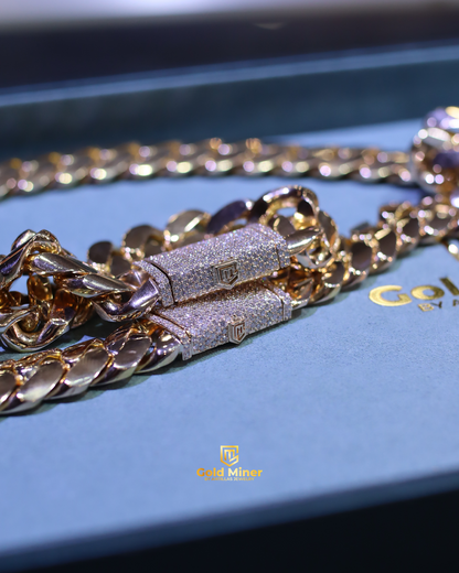CUBAN DIAMOND LOCK 14k 7mm To 24mm