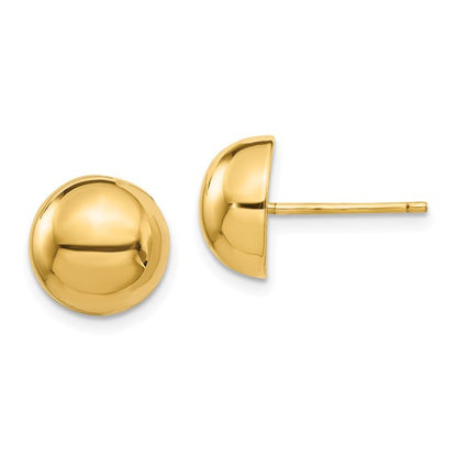 14k Polished 10mm Half Ball Post Earrings