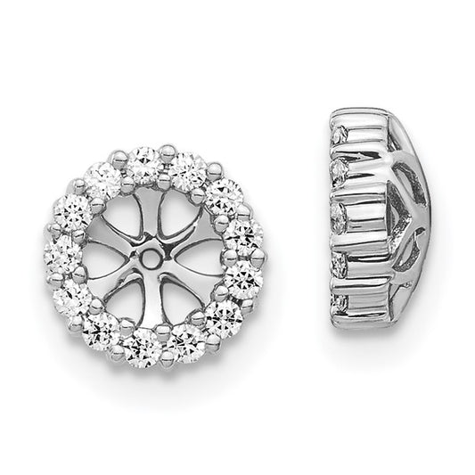 14k White Gold Diamond Earring Jackets