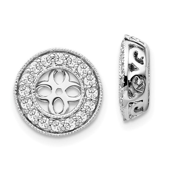 True Origin 14K White Gold 1/2 carat Lab Grown Diamond VS/SI D E F for 5-5.5mm Studs Earring Jackets