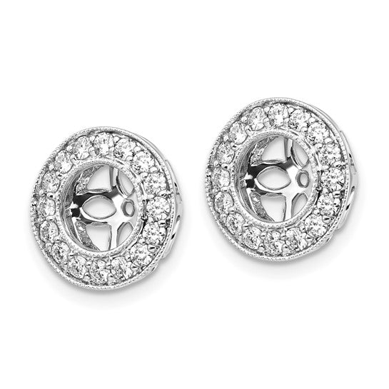 True Origin 14K White Gold 1/2 carat Lab Grown Diamond VS/SI D E F for 5.5-6mm Studs Earring Jackets