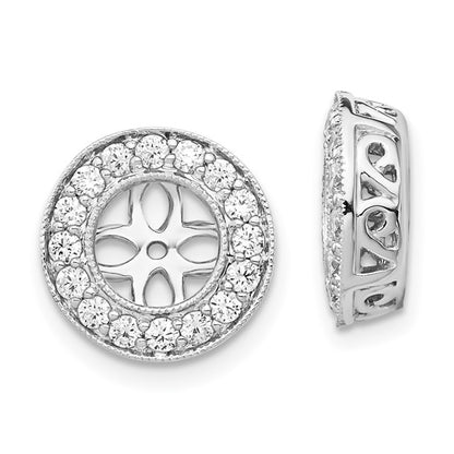 True Origin 14K White Gold 1/2 carat Lab Grown Diamond VS/SI D E F for 5.5-6mm Studs Earring Jackets