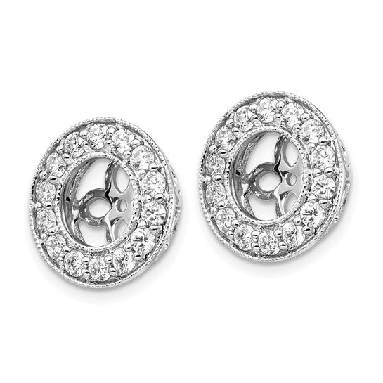 True Origin 14K White Gold 1 carat Lab Grown Diamond VS/SI D E F for 6-6.5mm Studs Earring Jackets