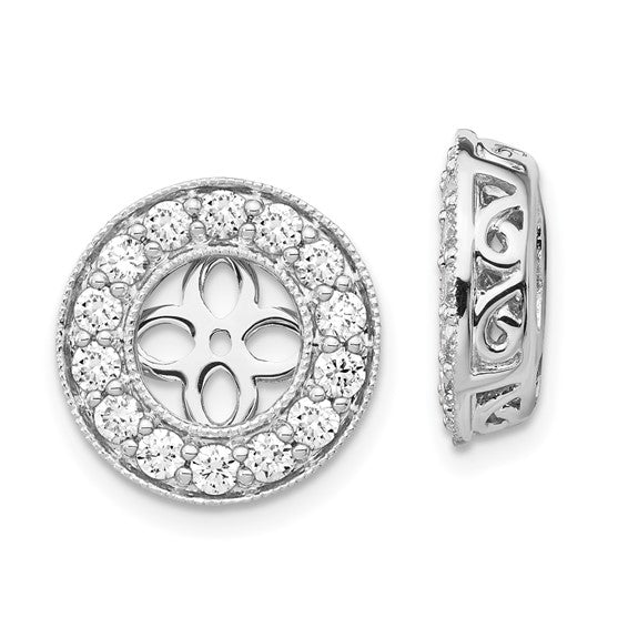 True Origin 14K White Gold 1 carat Lab Grown Diamond VS/SI D E F for 6-6.5mm Studs Earring Jackets