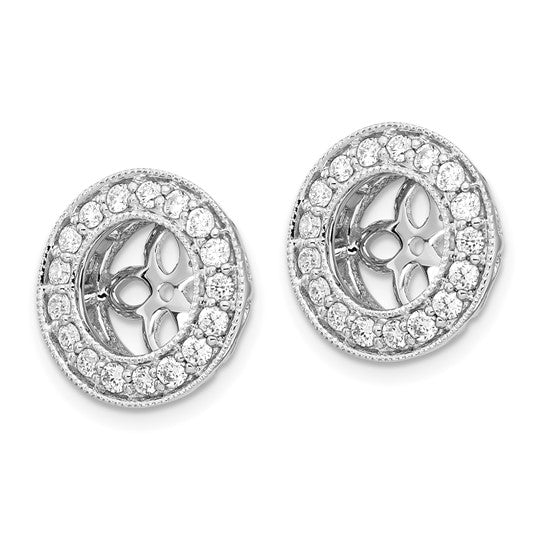 True Origin 14K White Gold 1/2 carat Lab Grown Diamond VS/SI D E F for 6.5-7mm Studs Earring Jackets