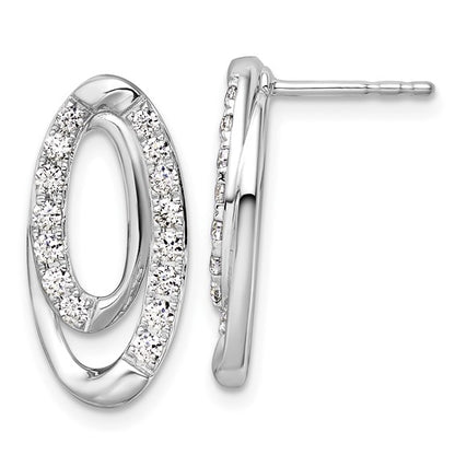 14K White Gold Lab Grown Diamond VS/SI GH, Oval Post Earrings