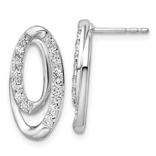 14K White Gold Lab Grown Diamond VS/SI GH, Oval Post Earrings