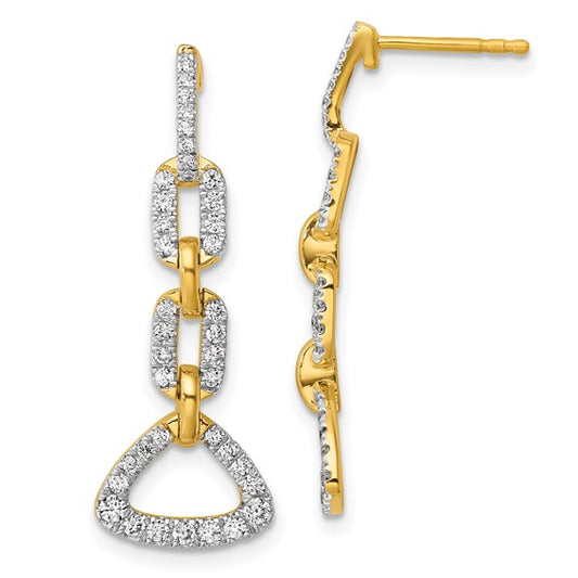 14K Lab Grown Diamond VS/SI GH, Fancy Post Dangle Earrings