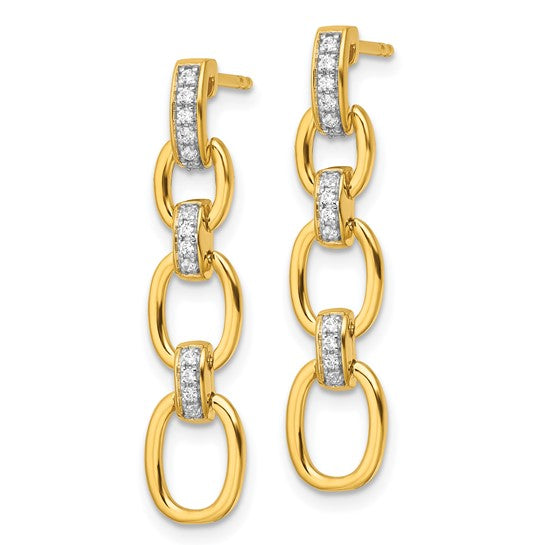 14K Lab Grown Diamond VS/SI GH, Fancy Link Post Dangle Earrings