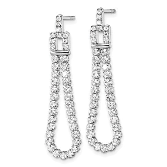 14K White Gold Lab Grown Diamond VS/SI GH, Post Loop Dangle Earring