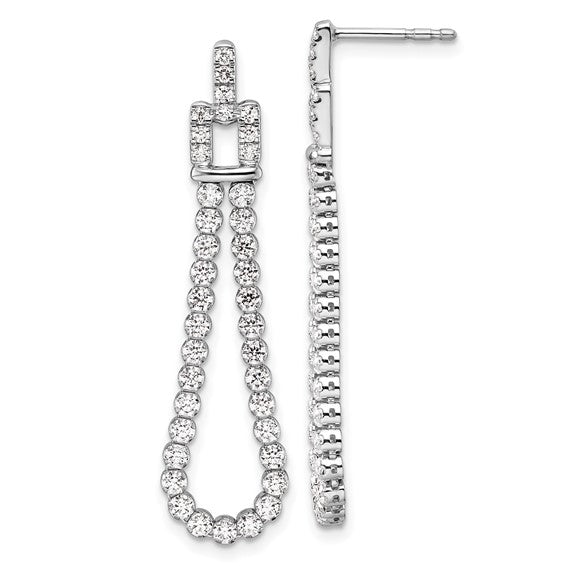 14K White Gold Lab Grown Diamond VS/SI GH, Post Loop Dangle Earring