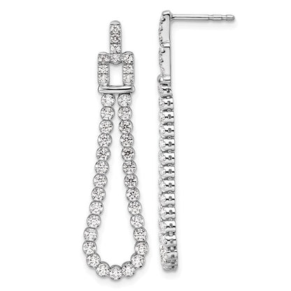 14K White Gold Lab Grown Diamond VS/SI GH, Post Loop Dangle Earring