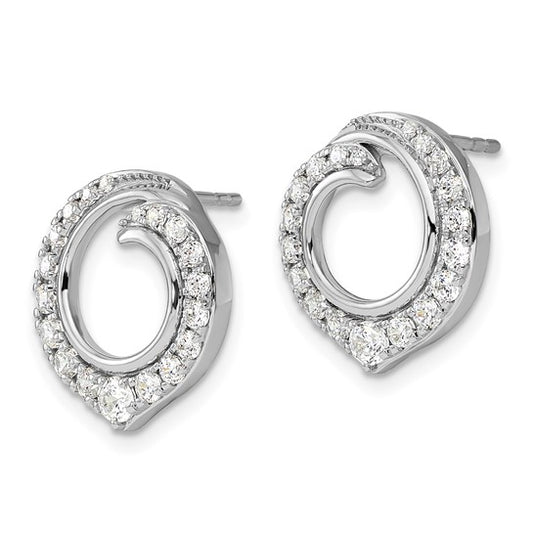 14K White Gold Lab Grown Diamond VS/SI GH, Circle Post Earrings