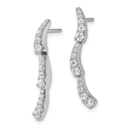 14K White Gold Lab Grown Diamond VS/SI GH, Post Dangle Earrings