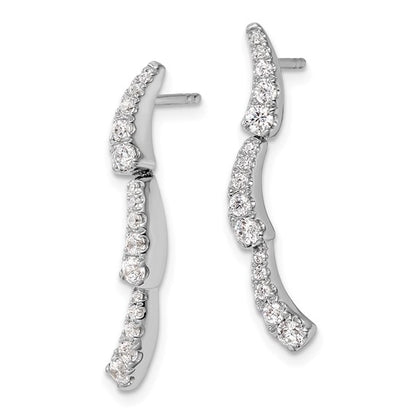 14K White Gold Lab Grown Diamond VS/SI GH, Post Dangle Earrings