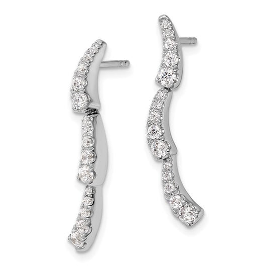 14K White Gold Lab Grown Diamond VS/SI GH, Post Dangle Earrings