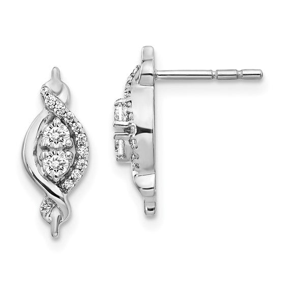 14k White Gold Diamond Fancy Earrings