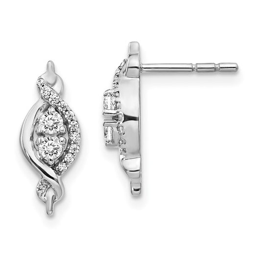 14k White Gold Diamond Fancy Earrings