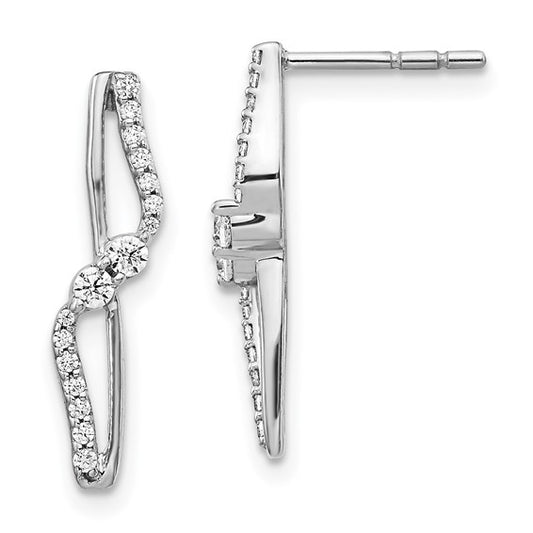 14K White Gold Lab Grown Diamond Fancy Earrings