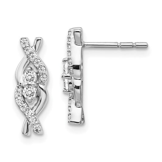 14k White Gold Diamond Fancy Earrings