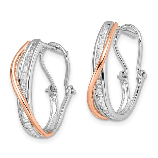 14k Rose and White Gold Diamond Fancy Earrings