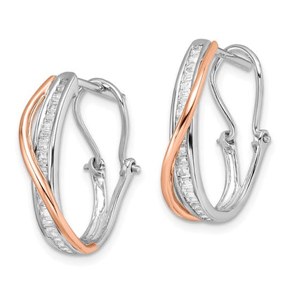 14k Rose and White Gold Diamond Fancy Earrings