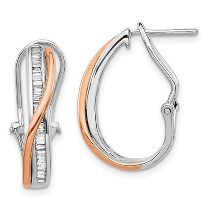 14k Rose and White Gold Diamond Fancy Earrings