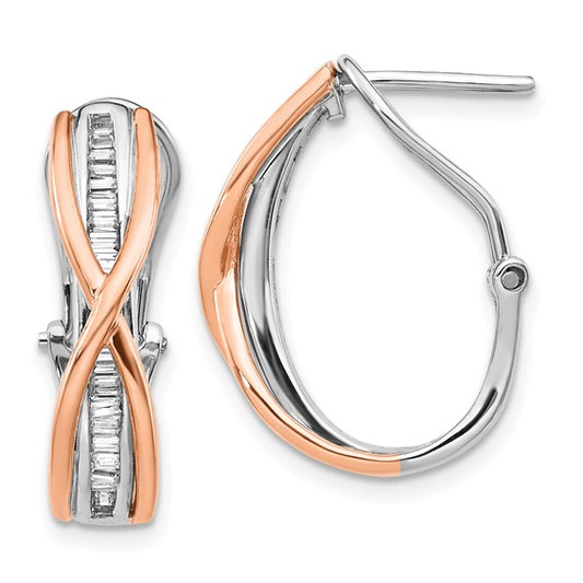 14k Rose and White Gold Diamond Fancy Earrings