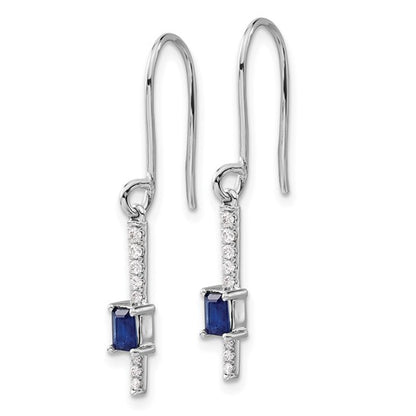 14k White Gold Diamond and Sapphire Fancy Earrings