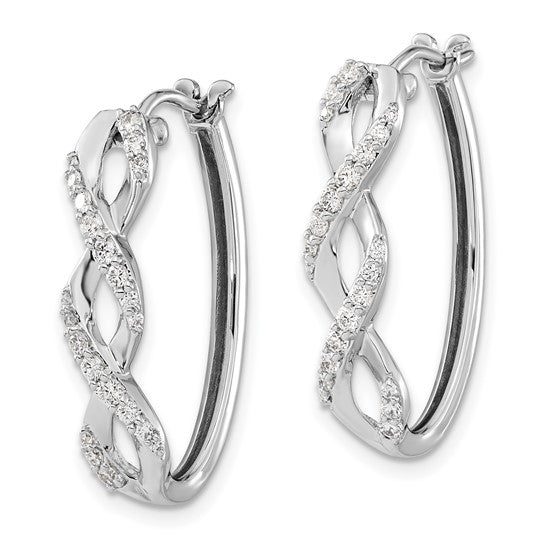 14k White Gold Diamond Fancy Earrings
