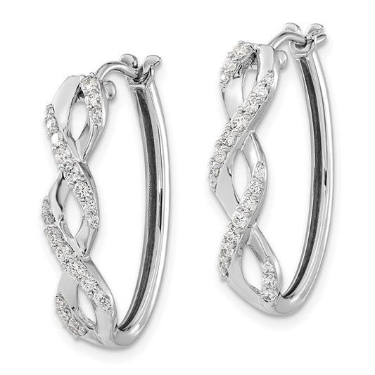 14k White Gold Diamond Fancy Earrings