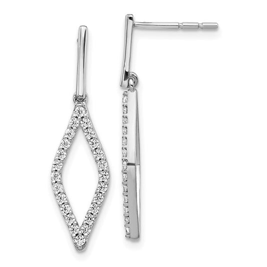 14K White Gold Lab Grown Diamond VS/SI GH, Fancy Dangle Earrings