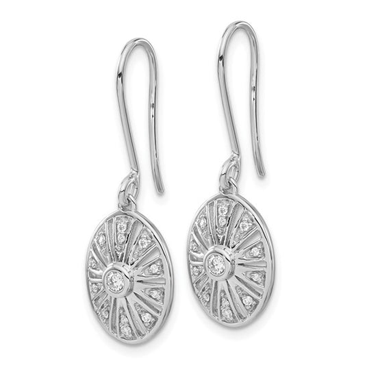 14k White Gold Diamond Vintage Earrings