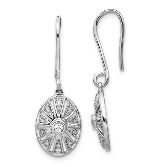 14k White Gold Diamond Vintage Earrings