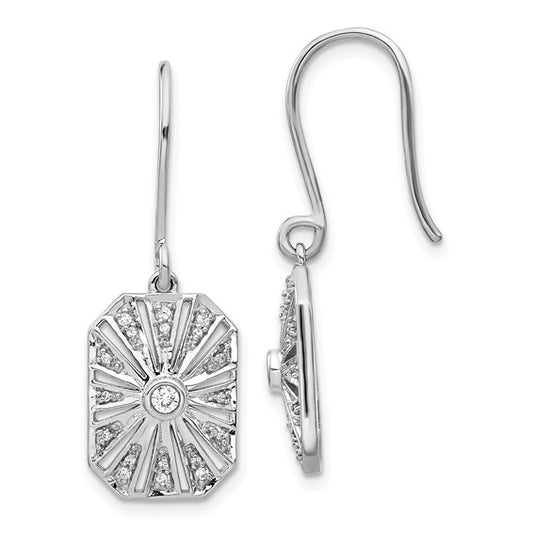 14k White Gold Diamond Vintage Earrings