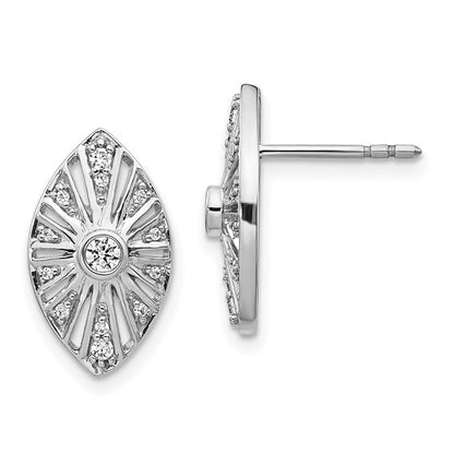 14k White Gold Diamond Vintage Earrings