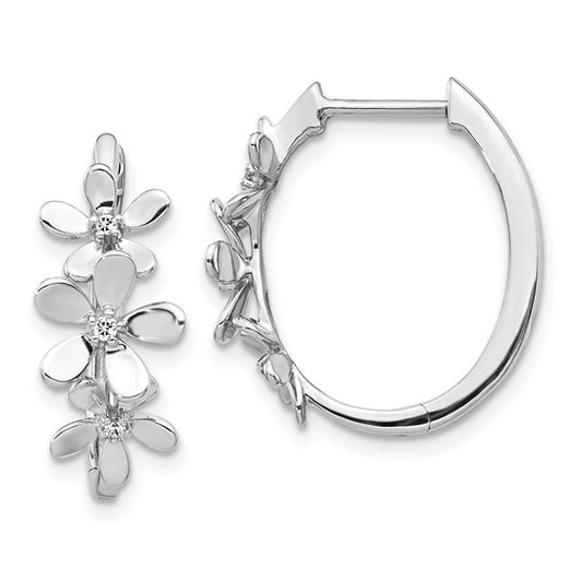 14k White Gold Diamond Earrings