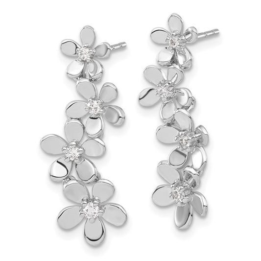 14k White Gold Diamond Earrings