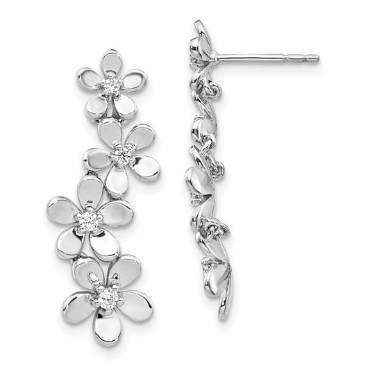 14k White Gold Diamond Earrings