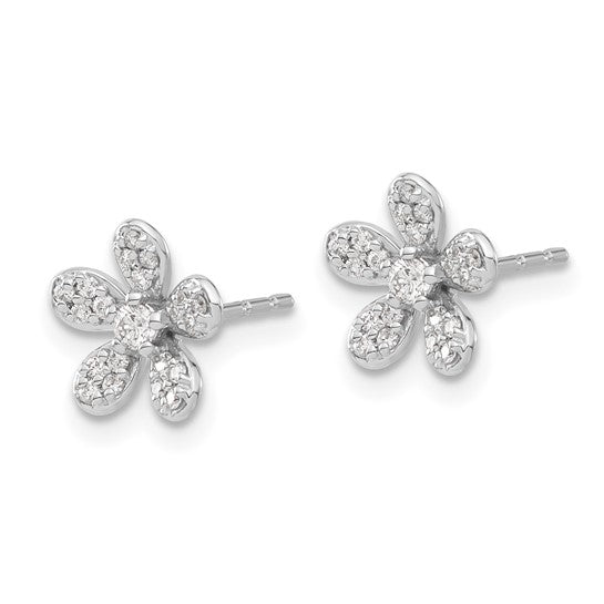 14k White Gold Diamond Earrings