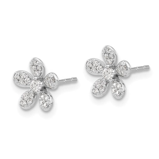 14k White Gold Diamond Earrings
