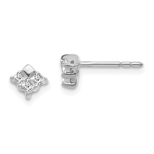 14k White Gold Diamond Earrings