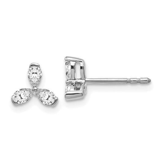 14k White Gold Diamond Earrings