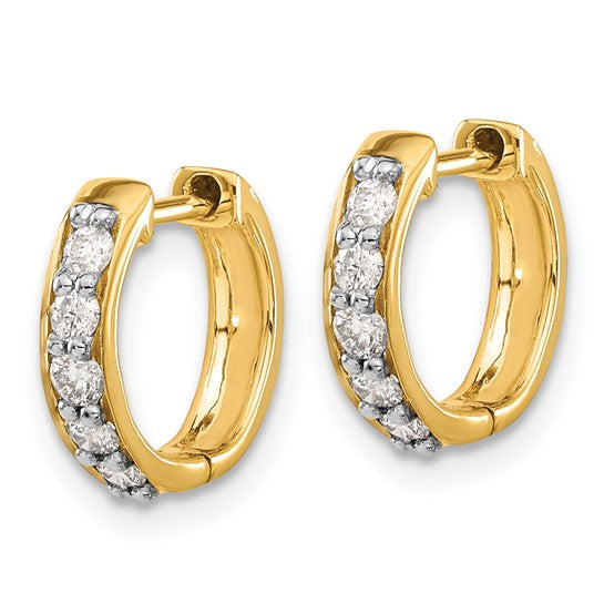 10k Diamond Hinged Hoop Earrings