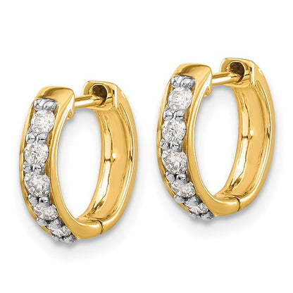 10k Diamond Hinged Hoop Earrings