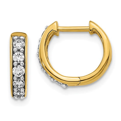 10k Diamond Hinged Hoop Earrings