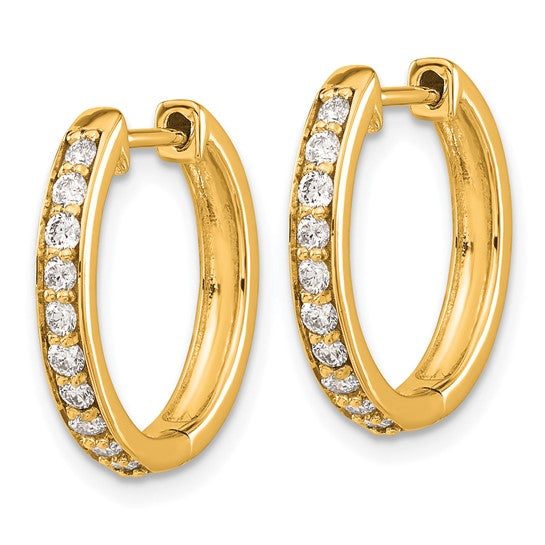 10k Diamond Hinged Hoop Earrings