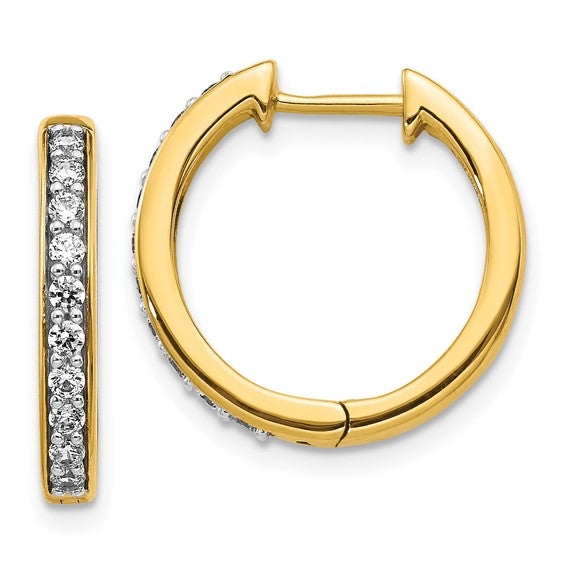 10k Diamond Hinged Hoop Earrings