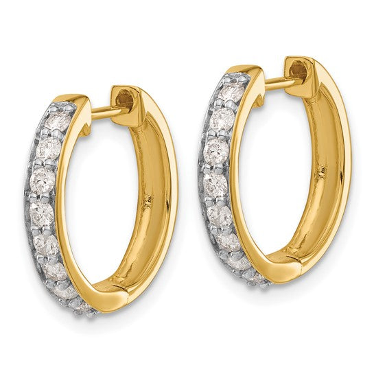 10k Diamond Hinged Hoop Earrings