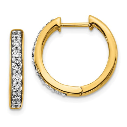 10k Diamond Hinged Hoop Earrings